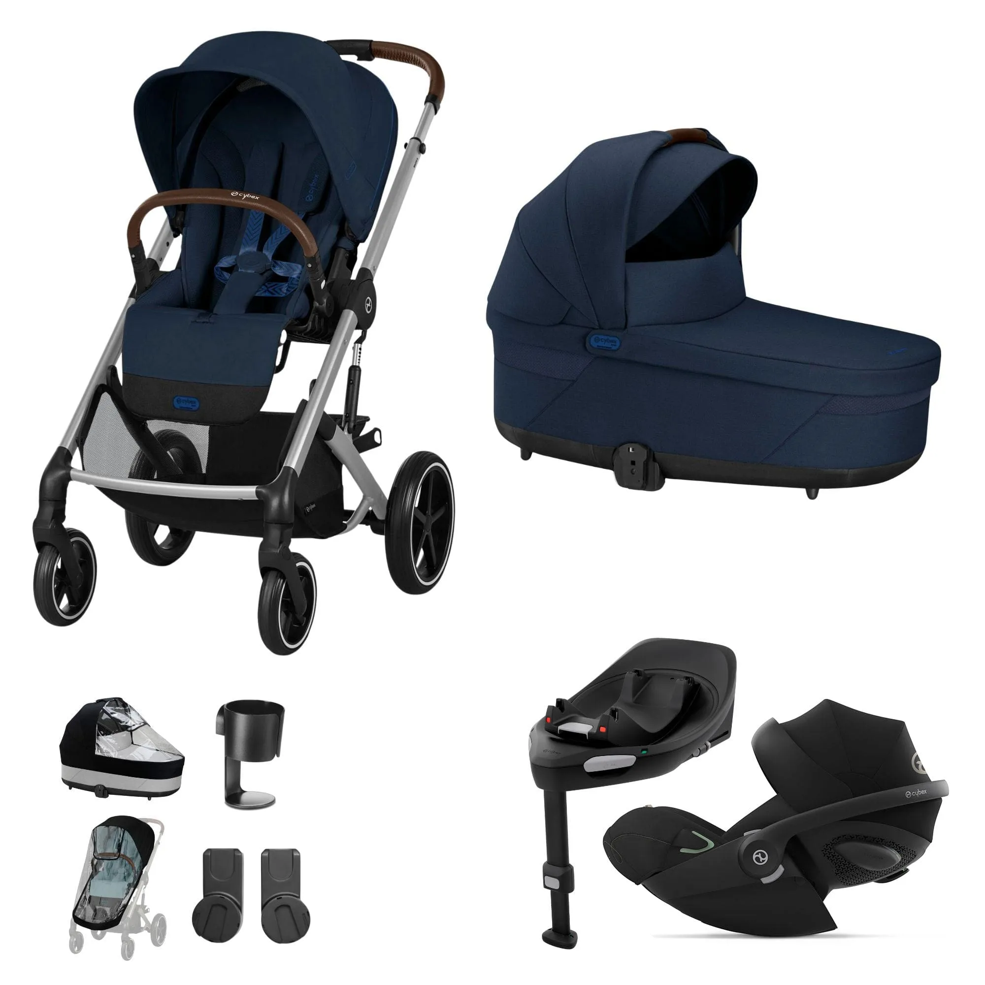 Cybex Balios S Lux Luxury Bundle in Silver/Ocean Blue