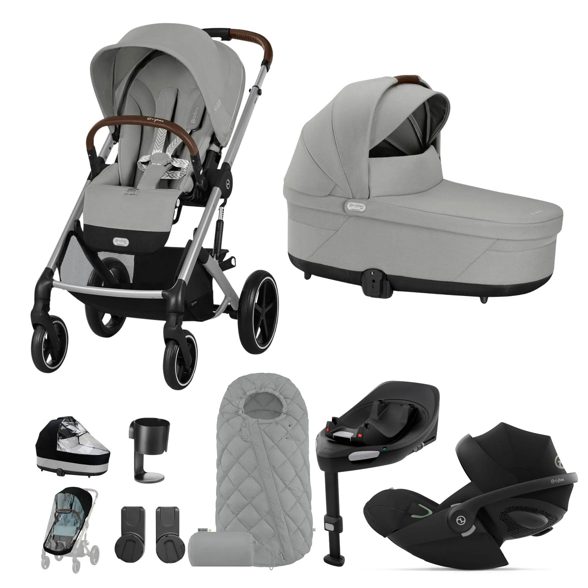 Cybex Balios S Lux Luxury Bundle in Silver/Stone Grey