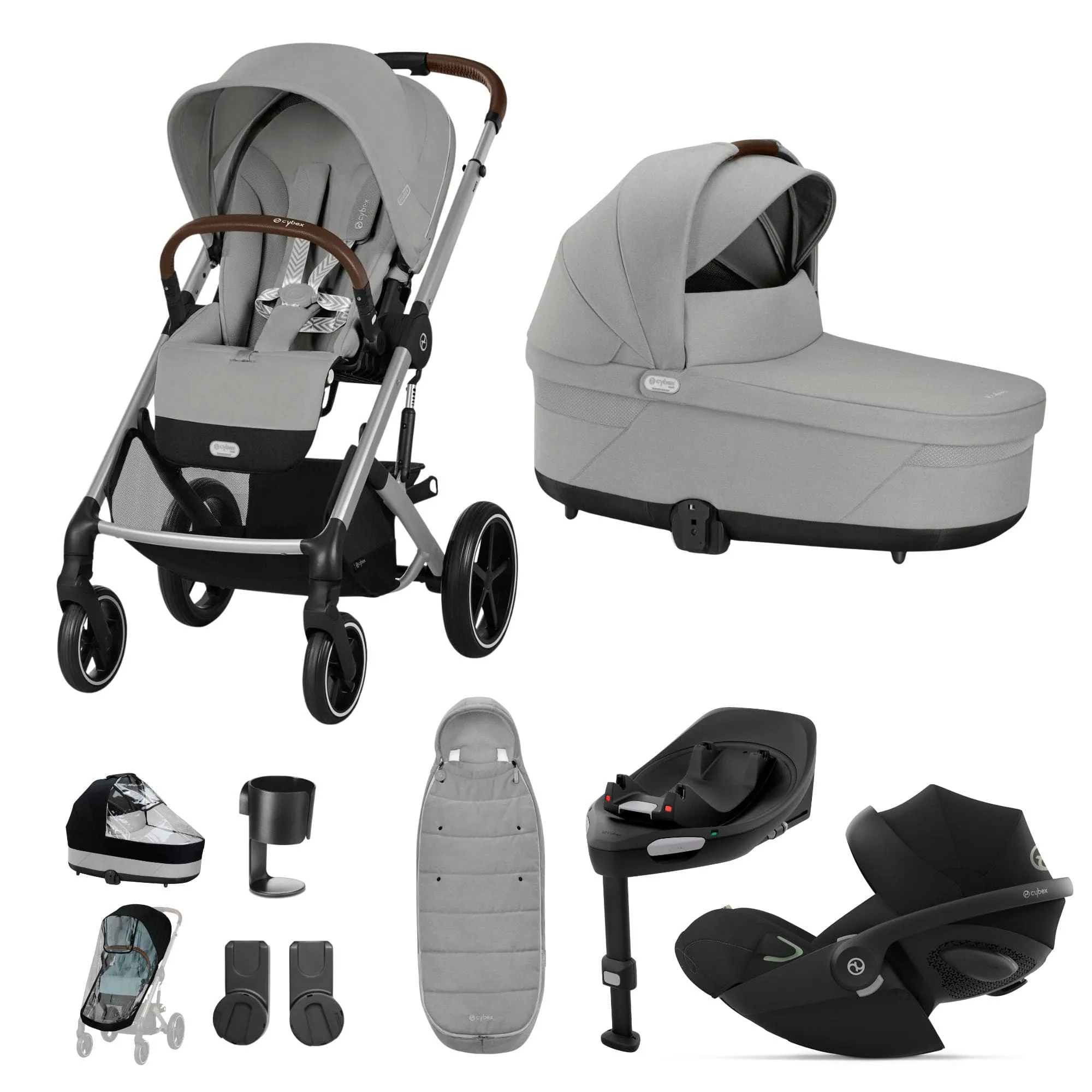 Cybex Balios S Lux Luxury Bundle in Silver/Stone Grey