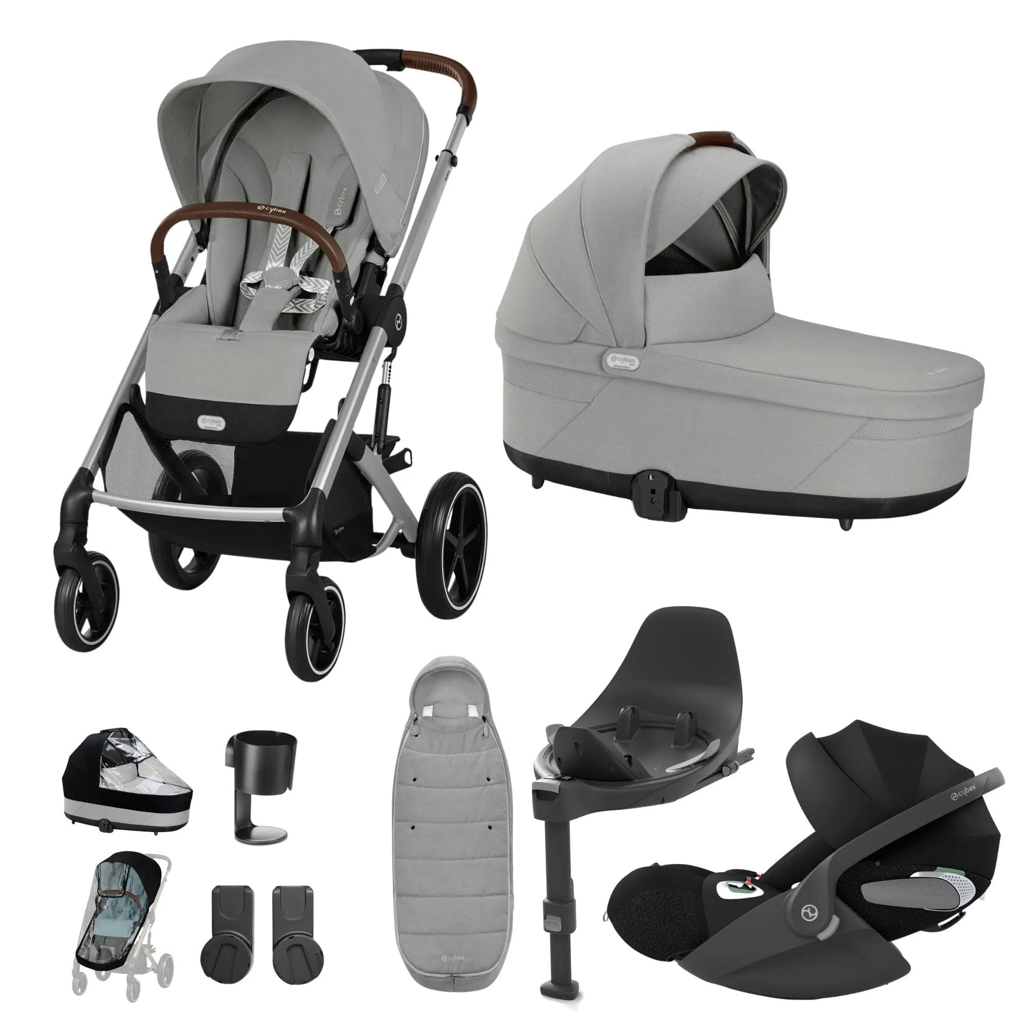 Cybex Balios S Lux Luxury Bundle in Silver/Stone Grey