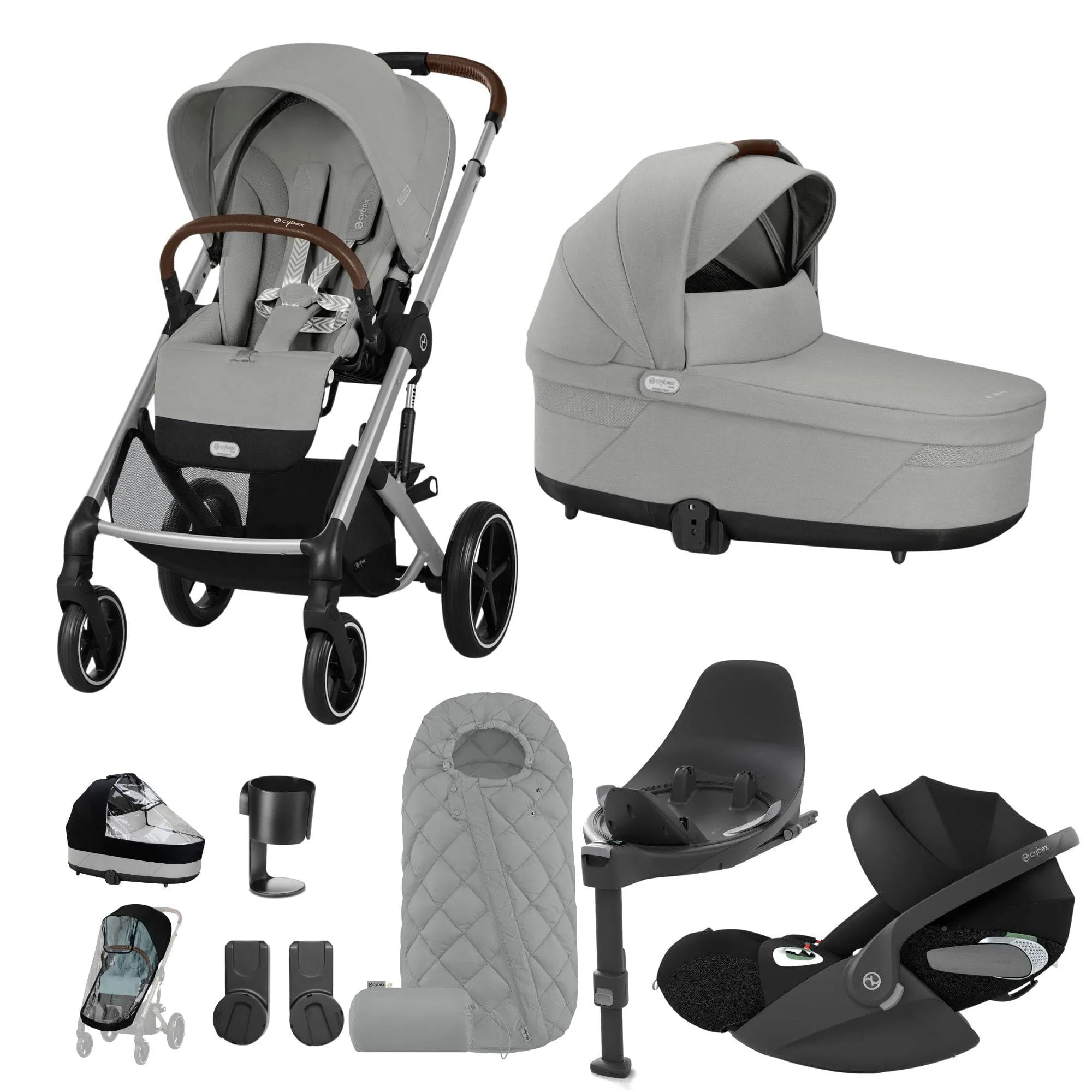 Cybex Balios S Lux Luxury Bundle in Silver/Stone Grey