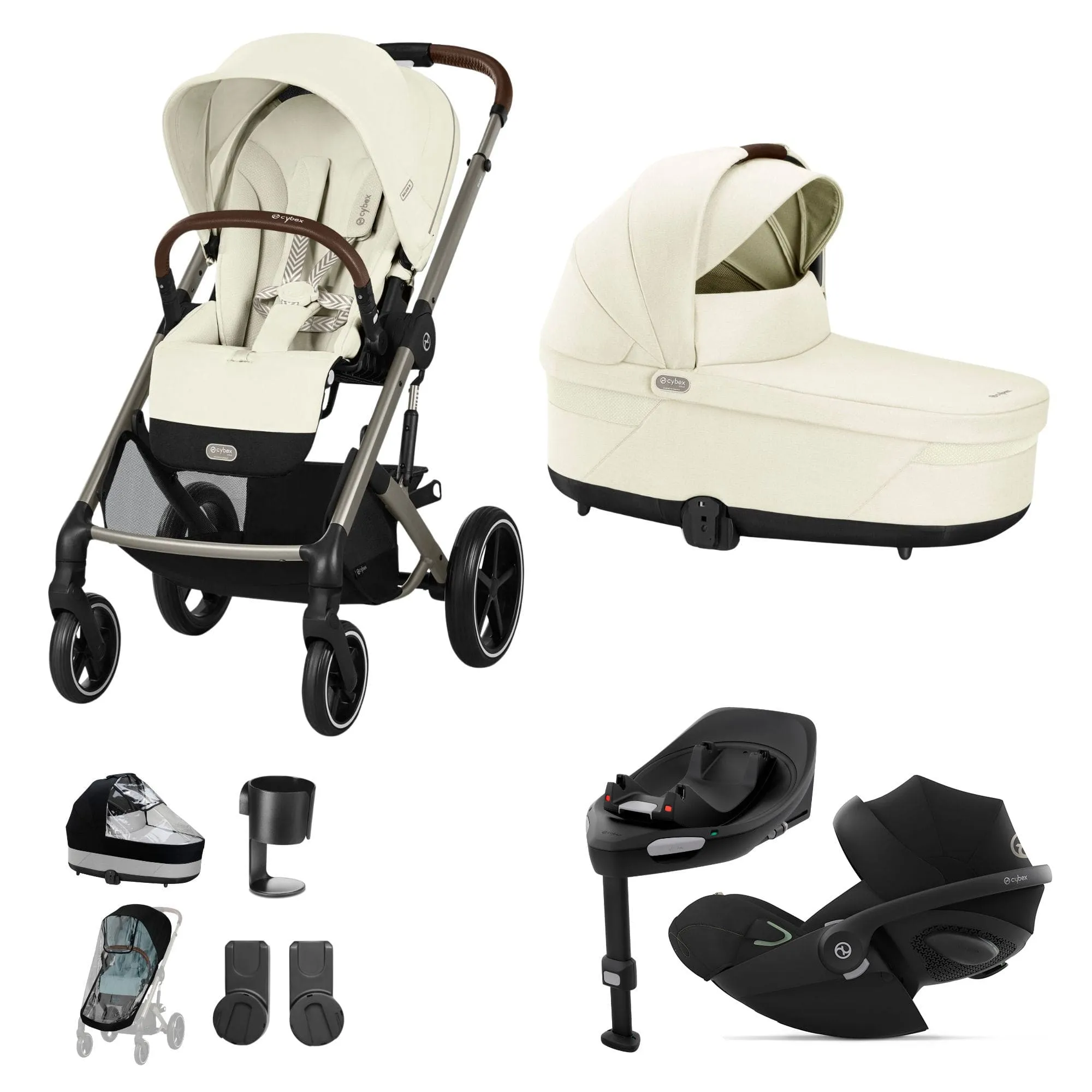 Cybex Balios S Lux Luxury Bundle in Taupe/Seashell Beige