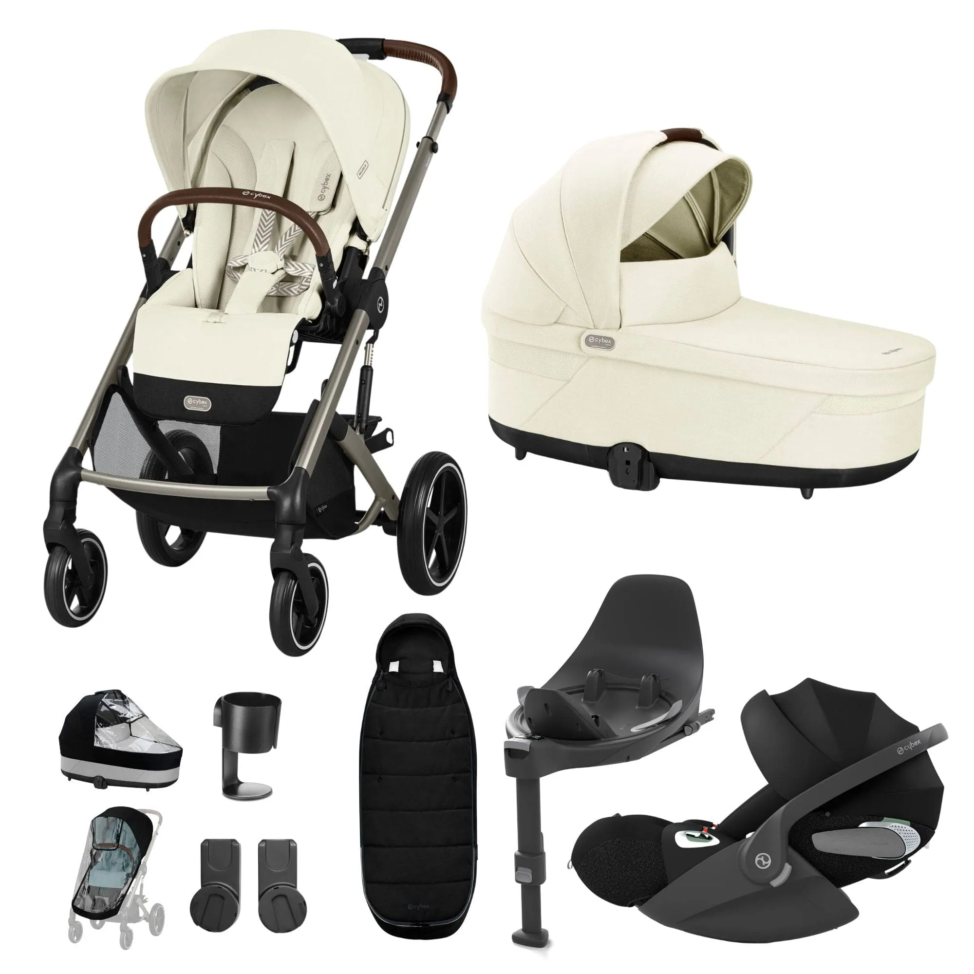 Cybex Balios S Lux Luxury Bundle in Taupe/Seashell Beige