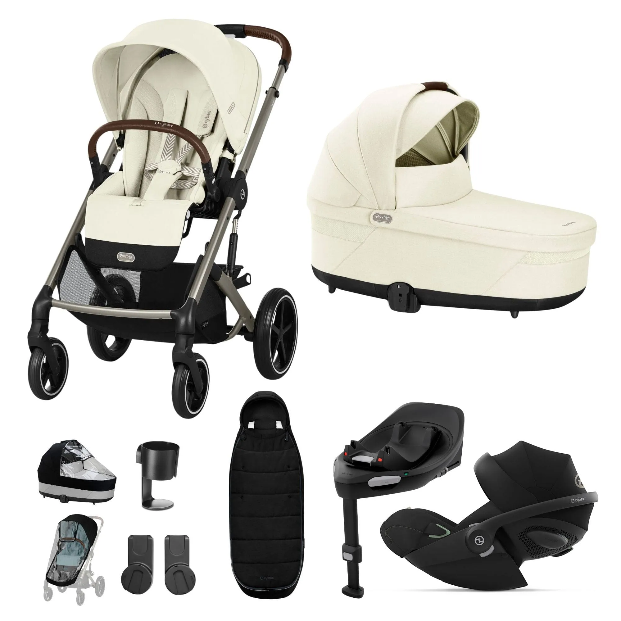Cybex Balios S Lux Luxury Bundle in Taupe/Seashell Beige