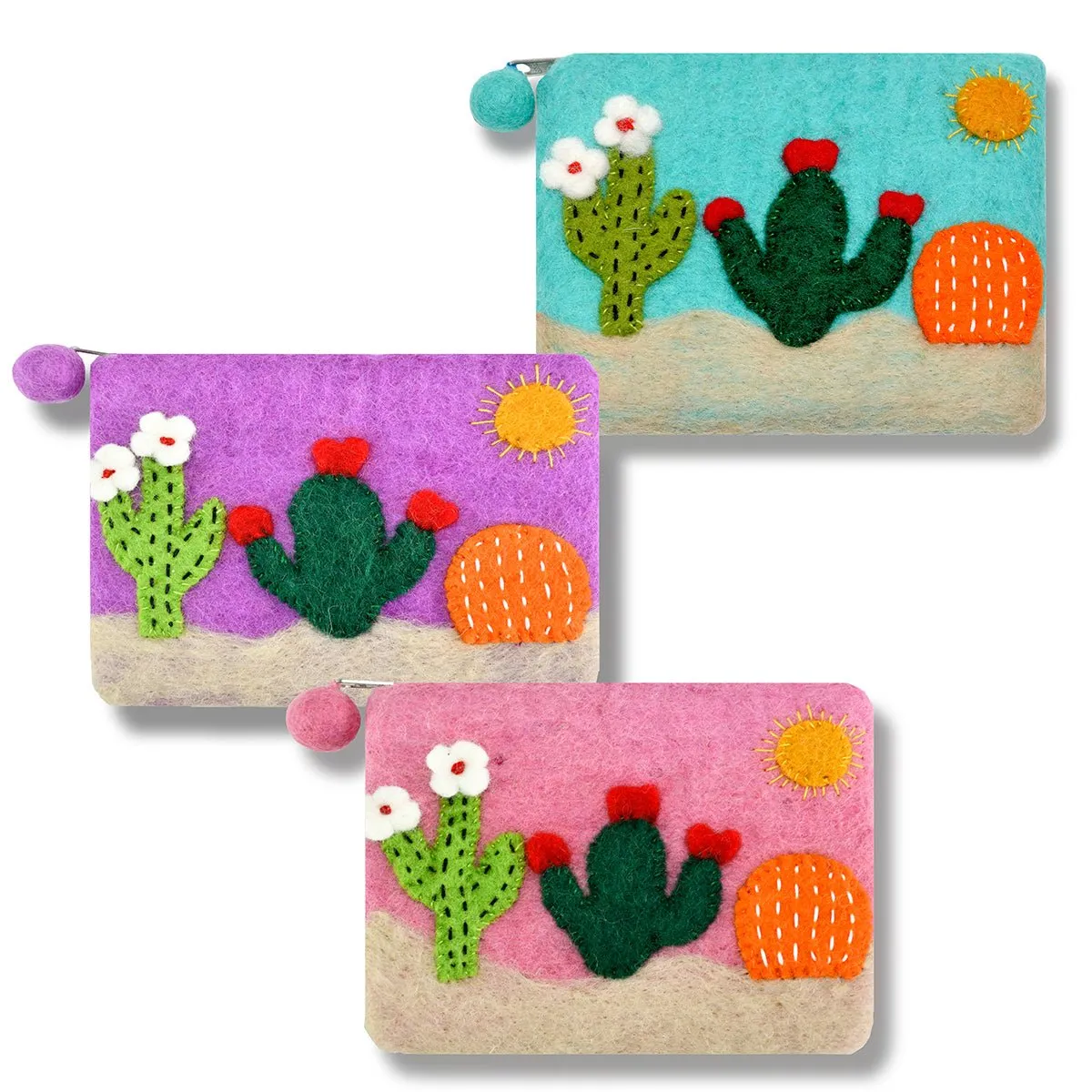 Desert Theme Felted Coin Purse