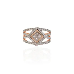 Diamond Windowed Twist Cocktail Ring (10K)