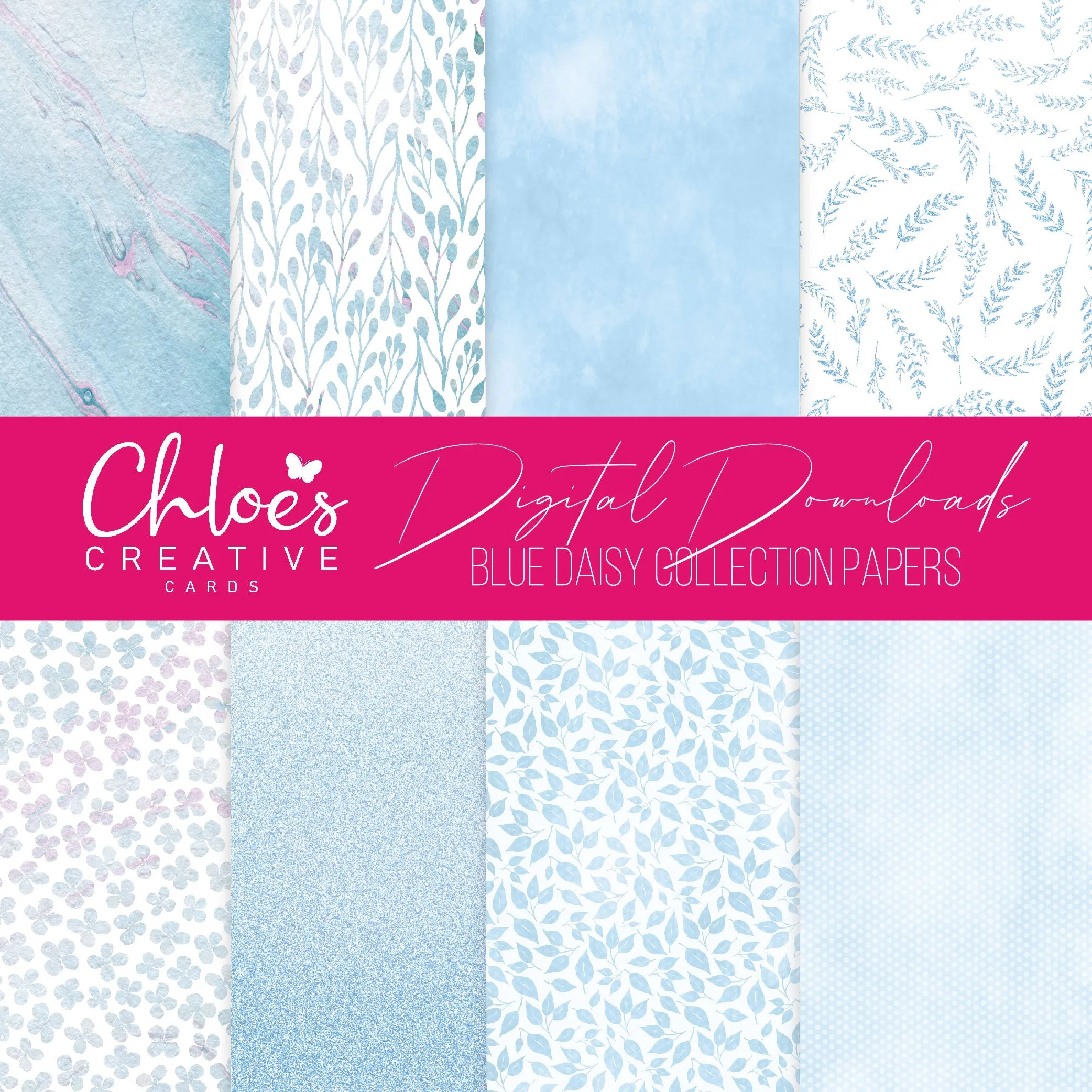 Digital Download - Blue Daisy Collection Papers