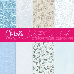 Digital Download - Contemporary Poinsettia Collection Paper Pack