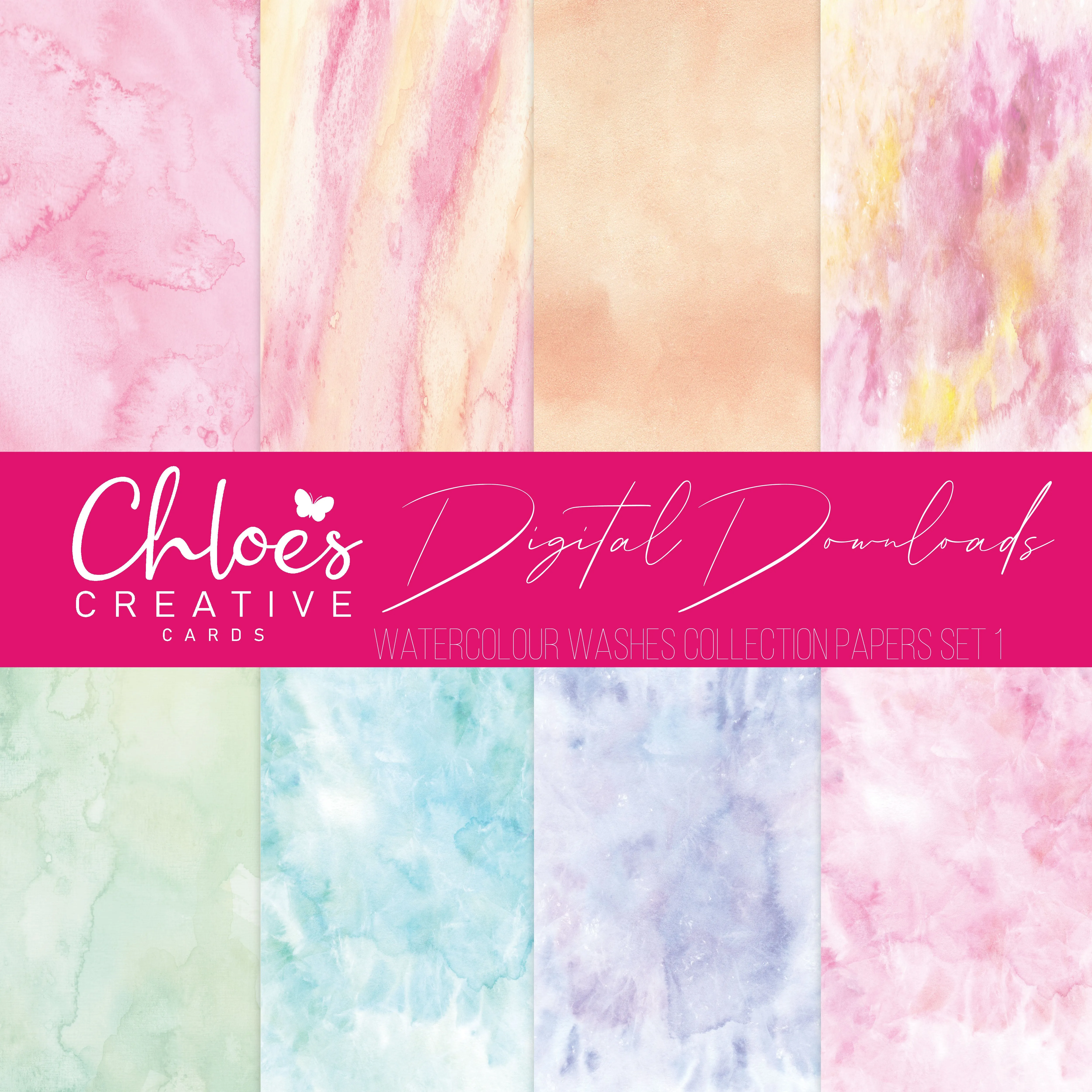 Digital Download - Watercolour Washes Papers Set 1