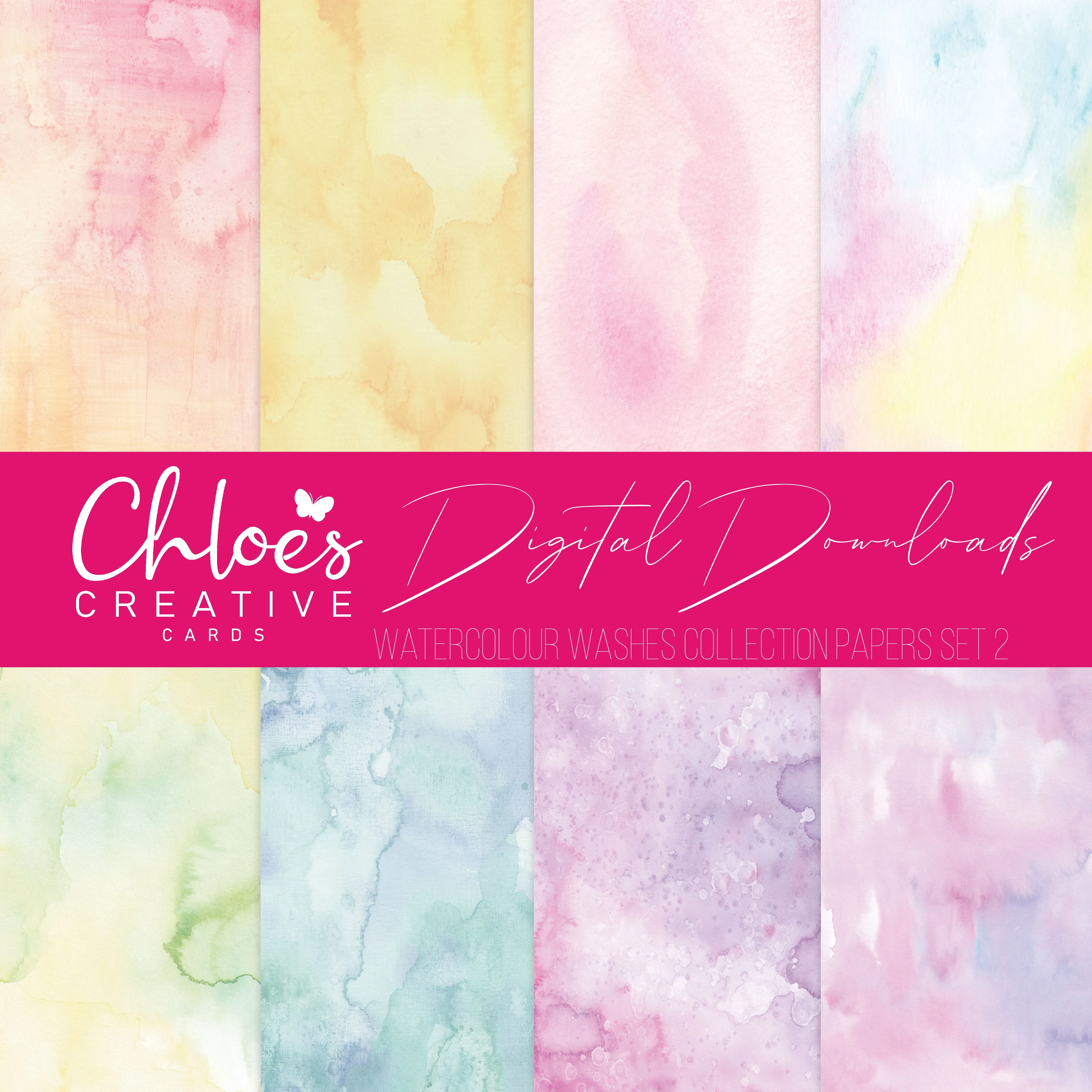 Digital Download - Watercolour Washes Papers Set 2