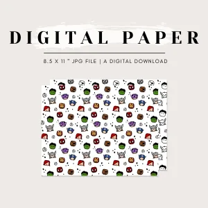 Digital Paper - Superhero Bubble Faces