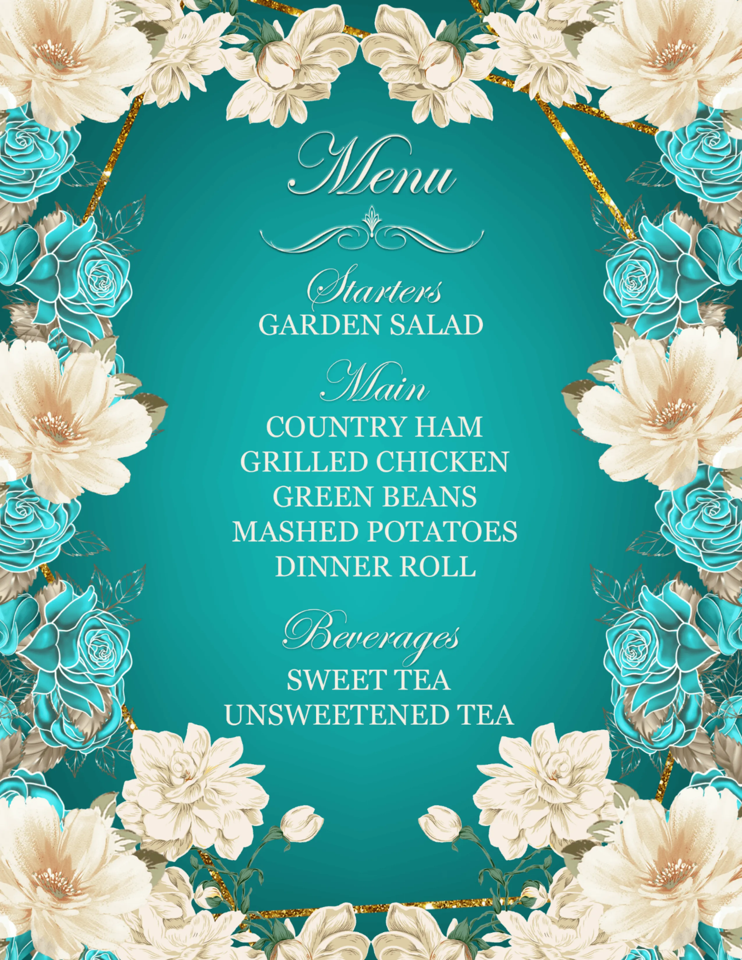 Digital Seating Chart, Menu, and Table Numbers for Event Planners and Decorators