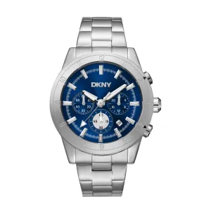 DKNY ACTIVE Men's Dark Blue Dial Stainless Steel Watch
