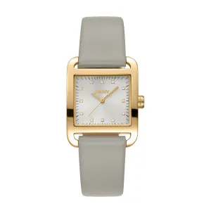 DKNY ICONIC Women's Silver Dial Leather Strap Watch