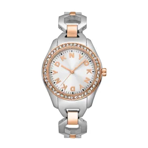 DKNY LOGO Women's Silver Dial Stainless Steel Watch