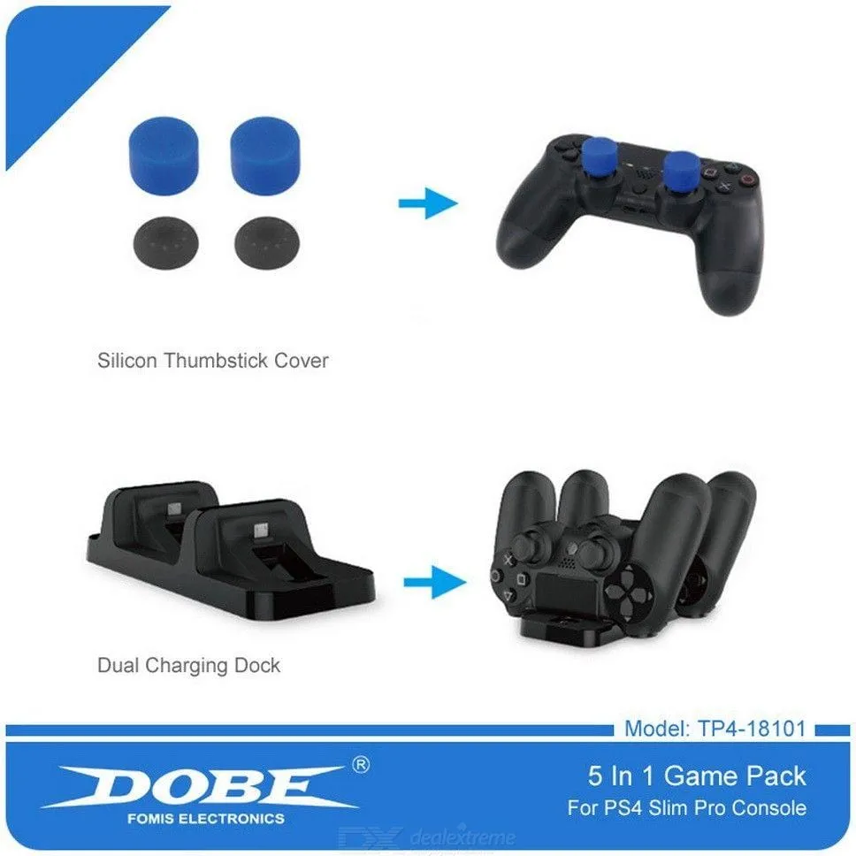 DOBE 5 in 1 Headphones - Charging Dock -Game Stand - PS4