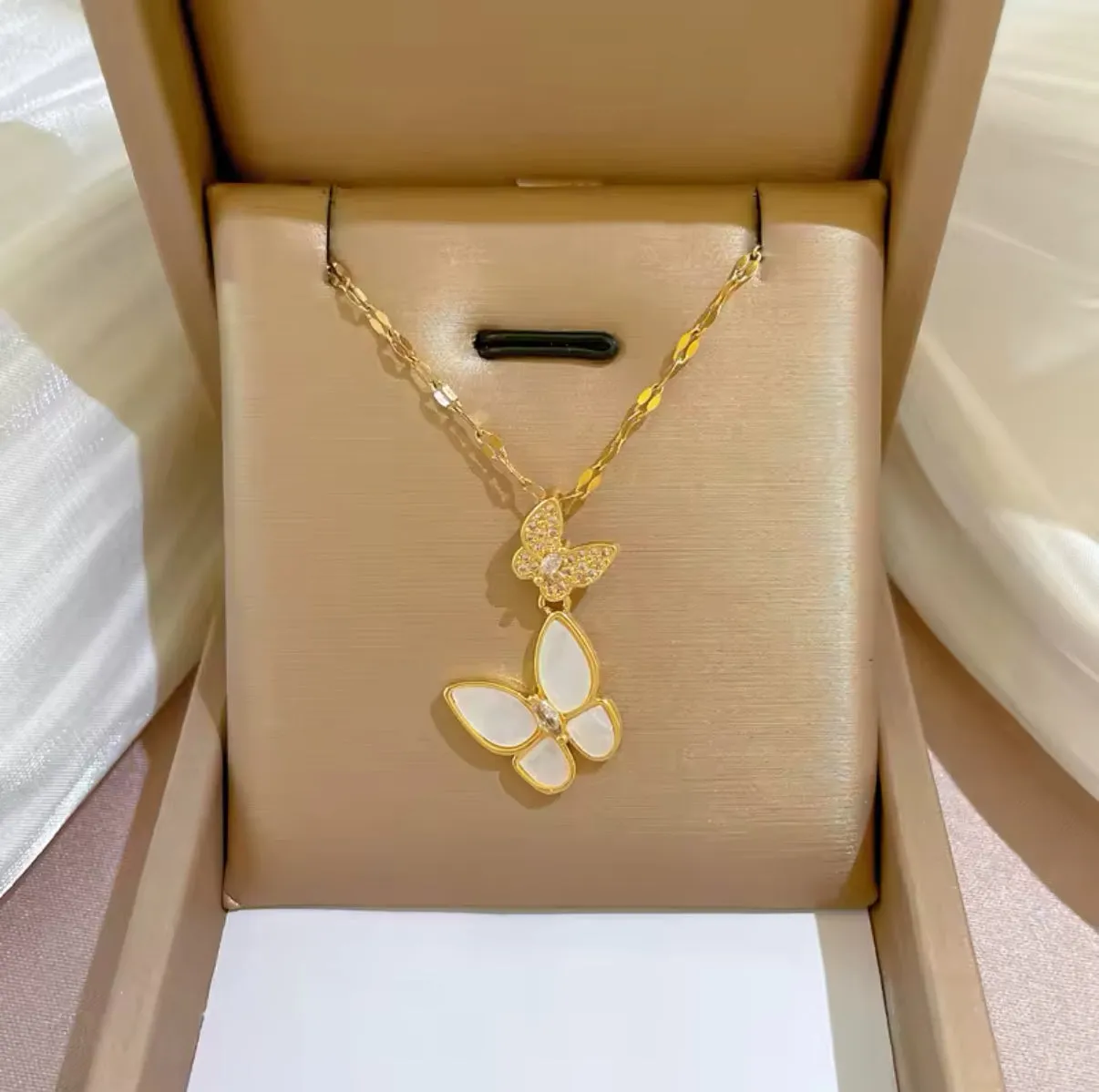 Double Butterfly Necklace