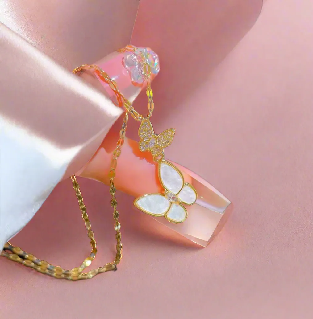 Double Butterfly Necklace