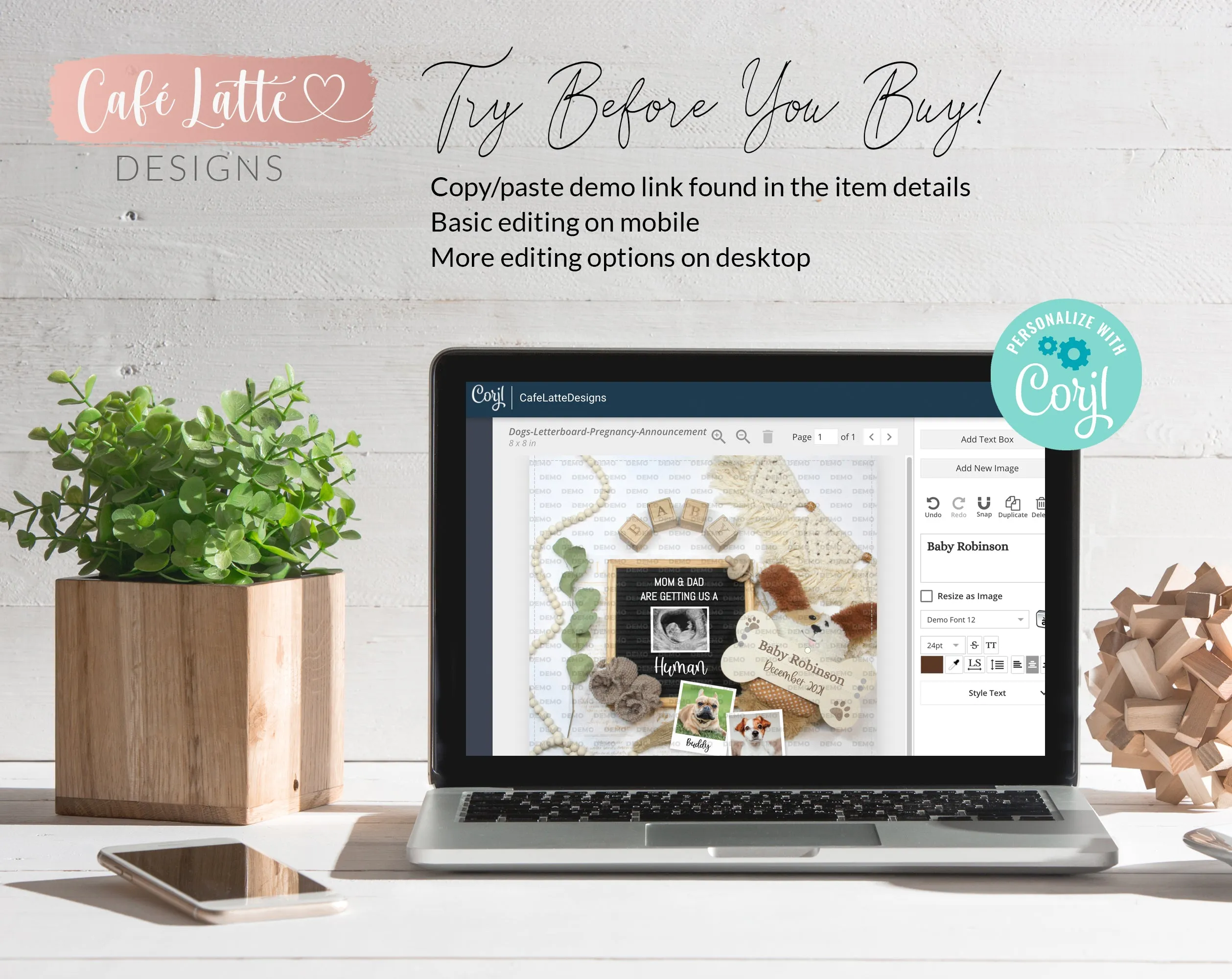 Editable Dog Pregnancy Announcement Social Media, Animal, Getting Us a Human, Gender Neutral Boho Baby, Digital Printable Edit Yourself DIY