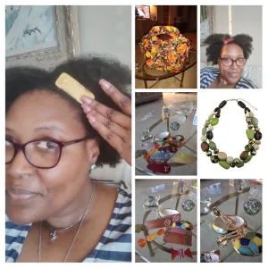 Elegant and Chic Going Out Assemble Caribbean style. Complete set. Purse handmade in Haïti