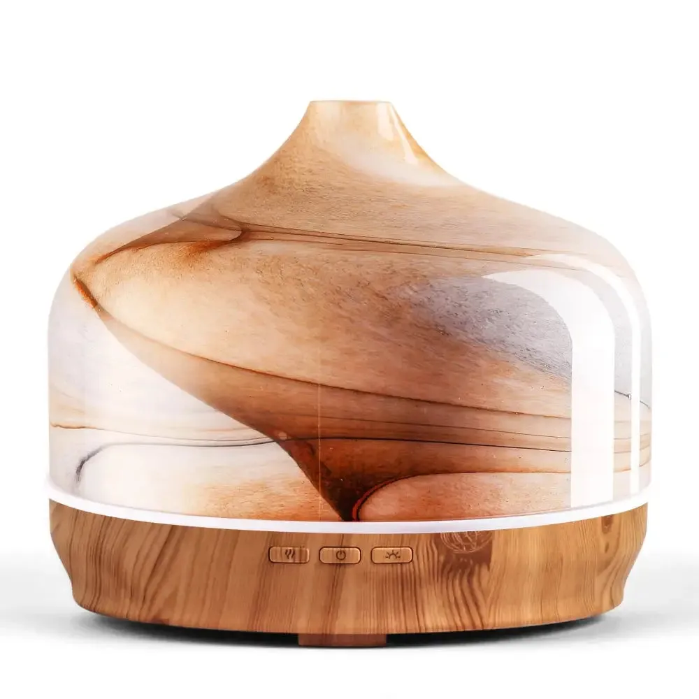 Elegant Glass Essential Oil Diffuser with Wood Base