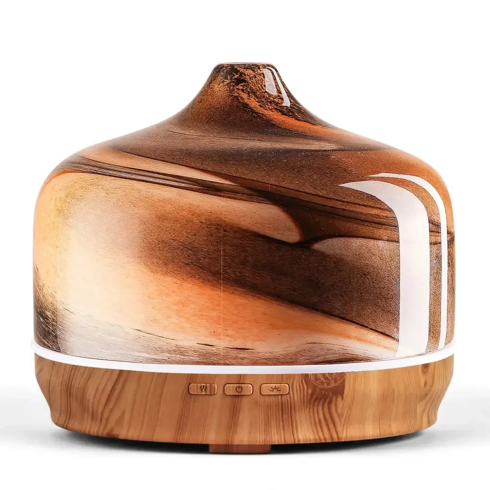 Elegant Glass Essential Oil Diffuser with Wood Base