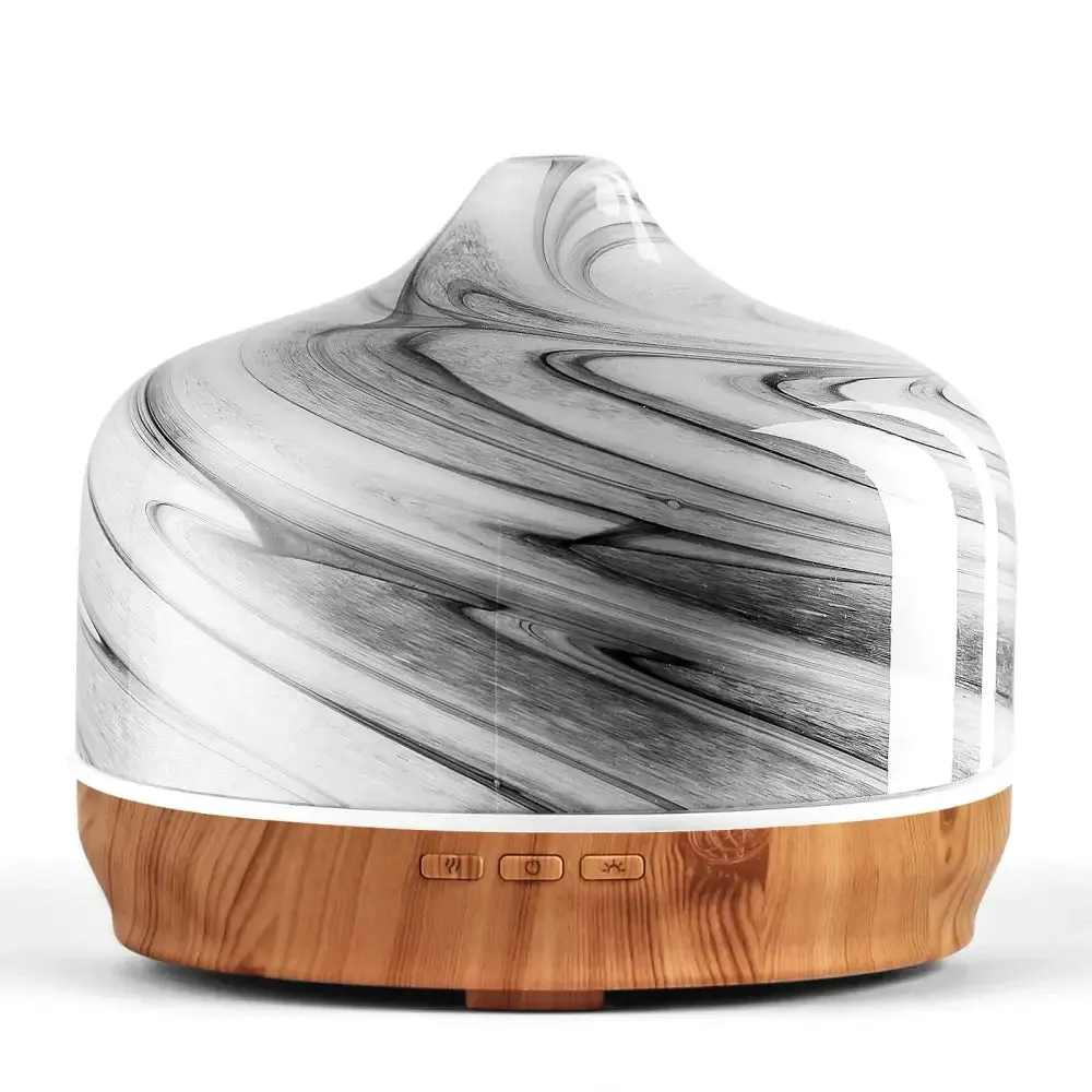 Elegant Glass Essential Oil Diffuser with Wood Base