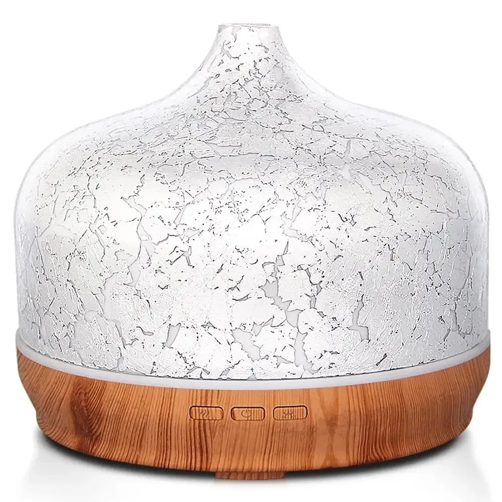 Elegant Glass Essential Oil Diffuser with Wood Base