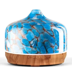 Elegant Glass Essential Oil Diffuser with Wood Base