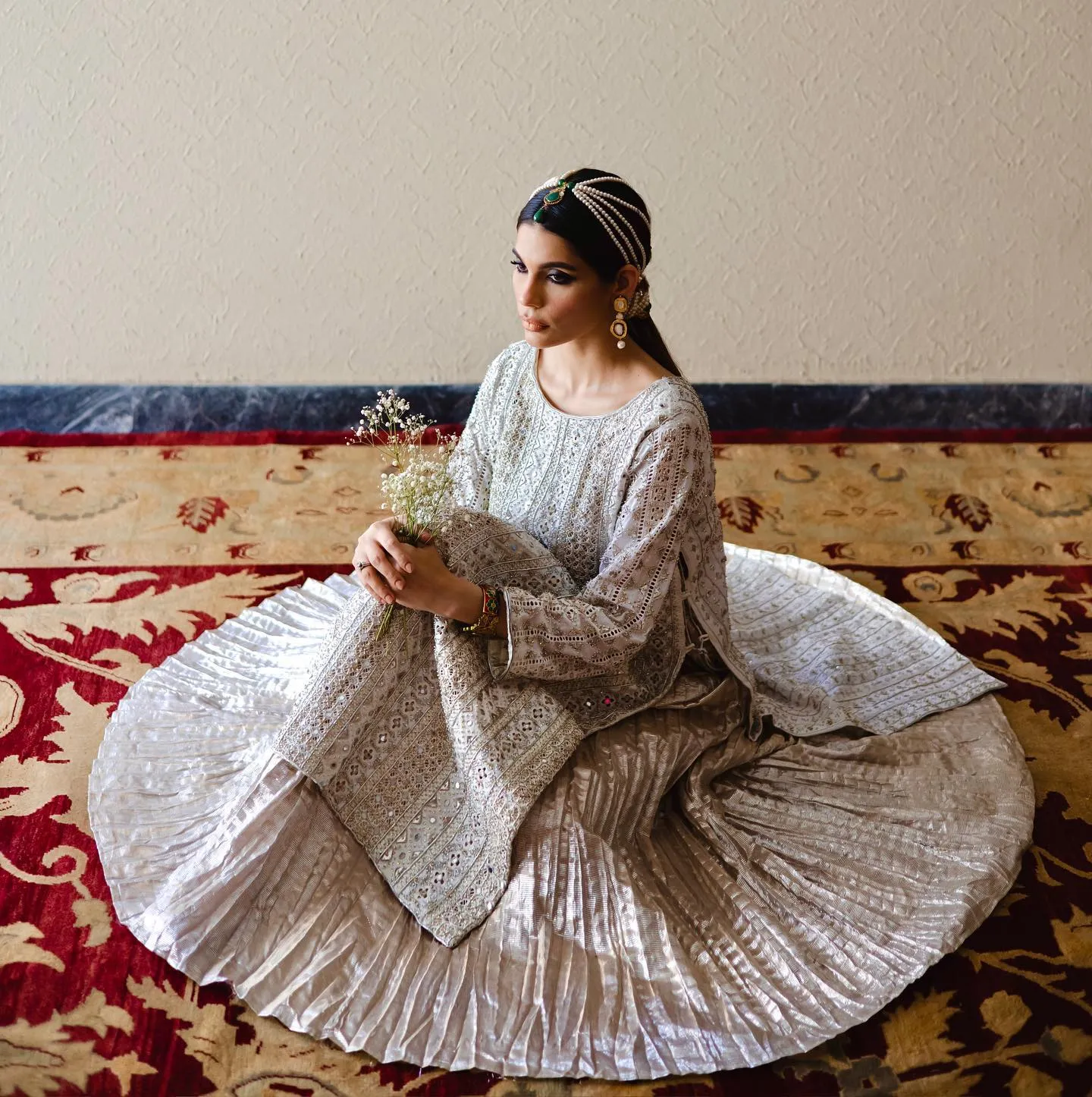 Elegant Pakistani Wedding Dress in Lehenga Kameez Style