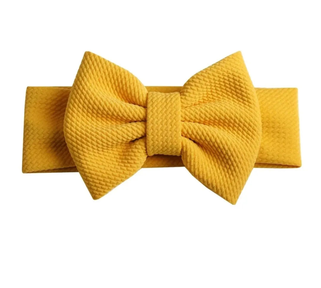 Emma Bow Headwrap - Mustard