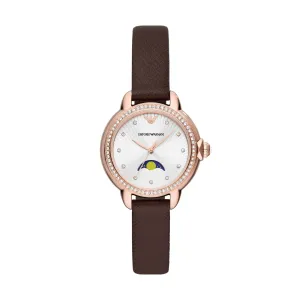 EMPORIO ARMANI MIA WOMEN'S PRO-PLANET LEATHER WATCH