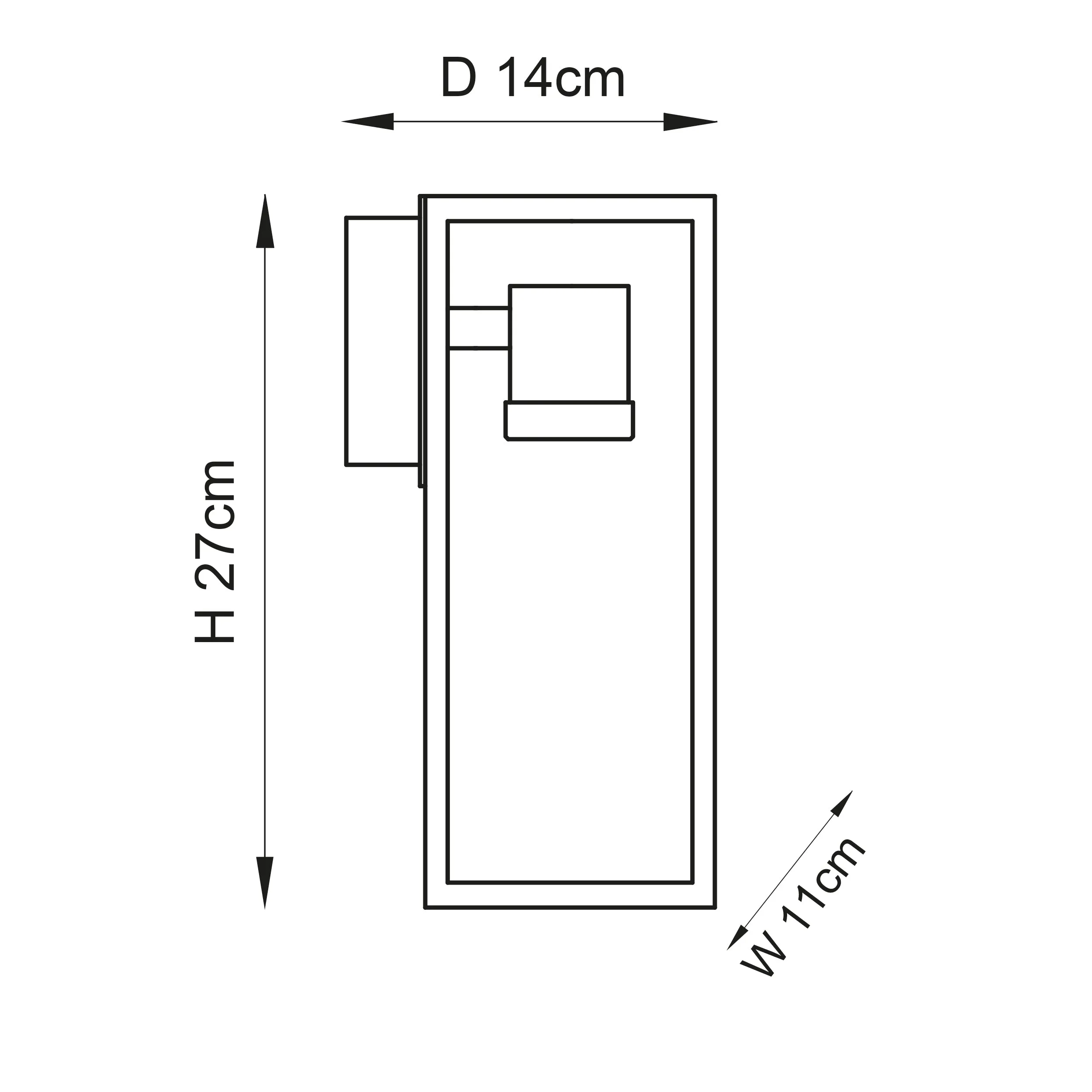 Endon 91993 Herbert 1lt Wall Textured black 10W LED E27 (Required)