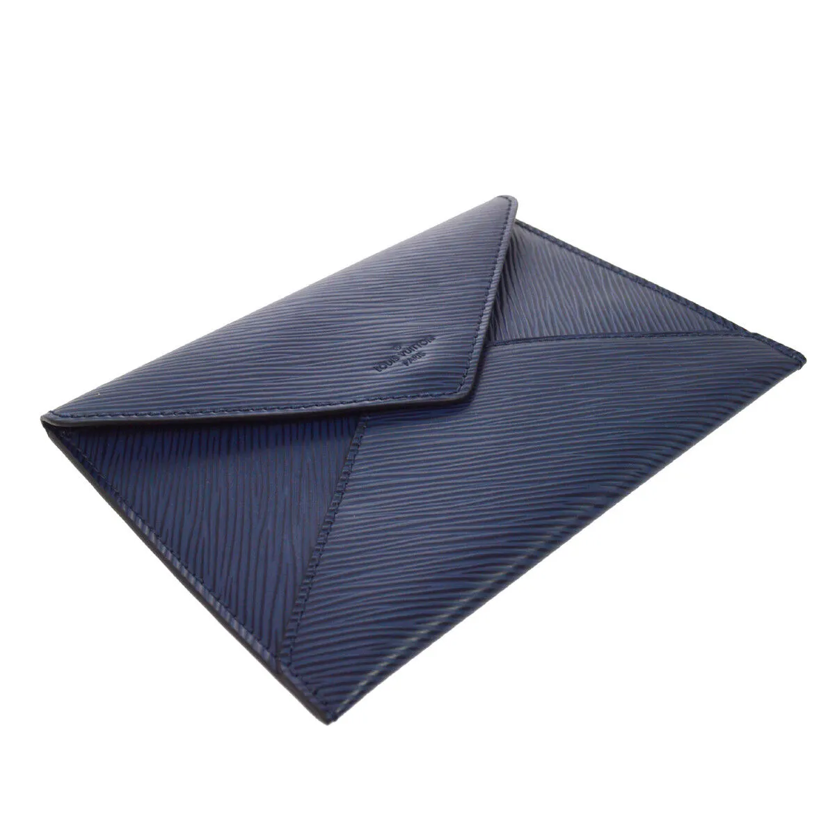 ENIC LOUIS VUITTON INVITATION CARD CASE NOVELTY BLUE LEATHER BT15670j