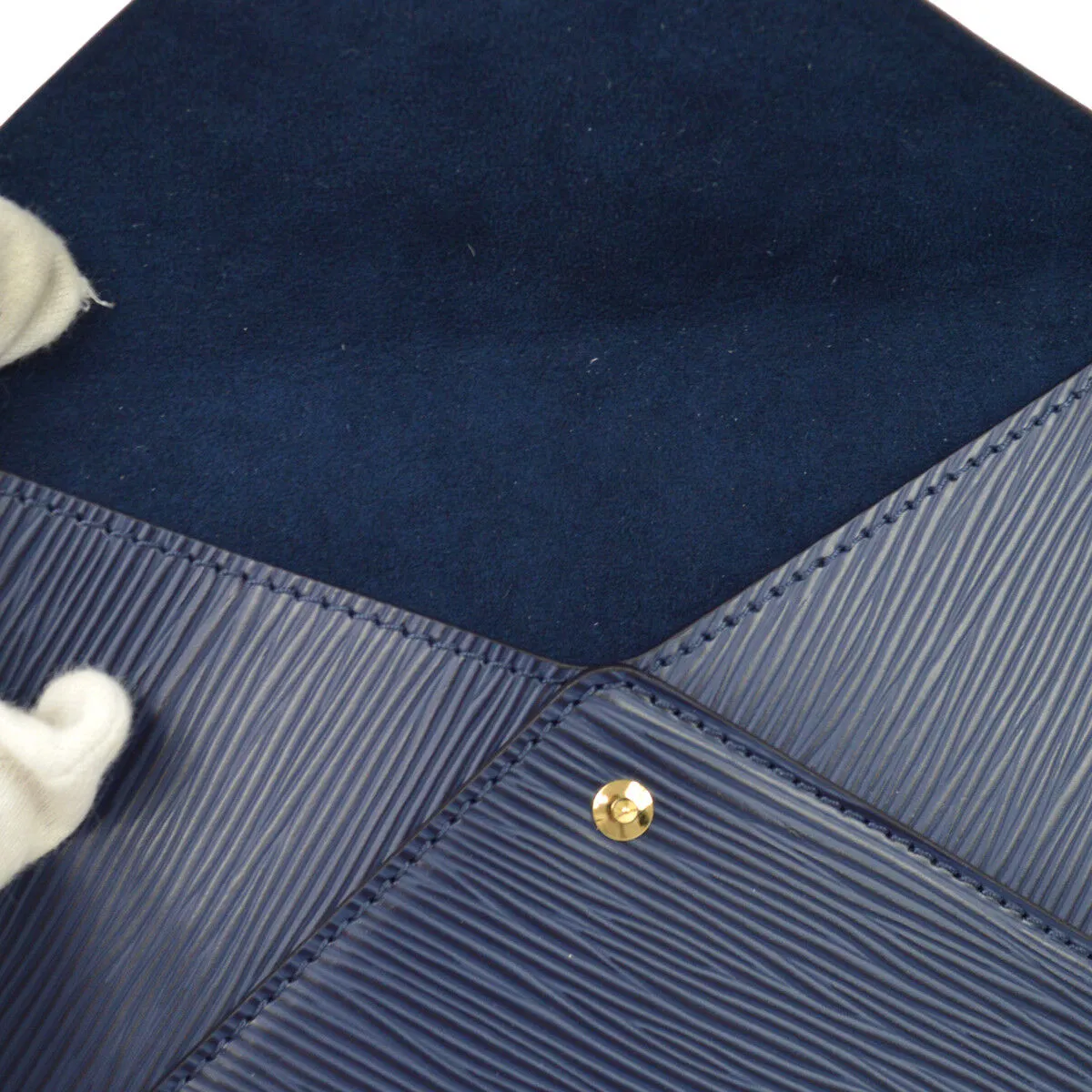 ENIC LOUIS VUITTON INVITATION CARD CASE NOVELTY BLUE LEATHER BT15670j