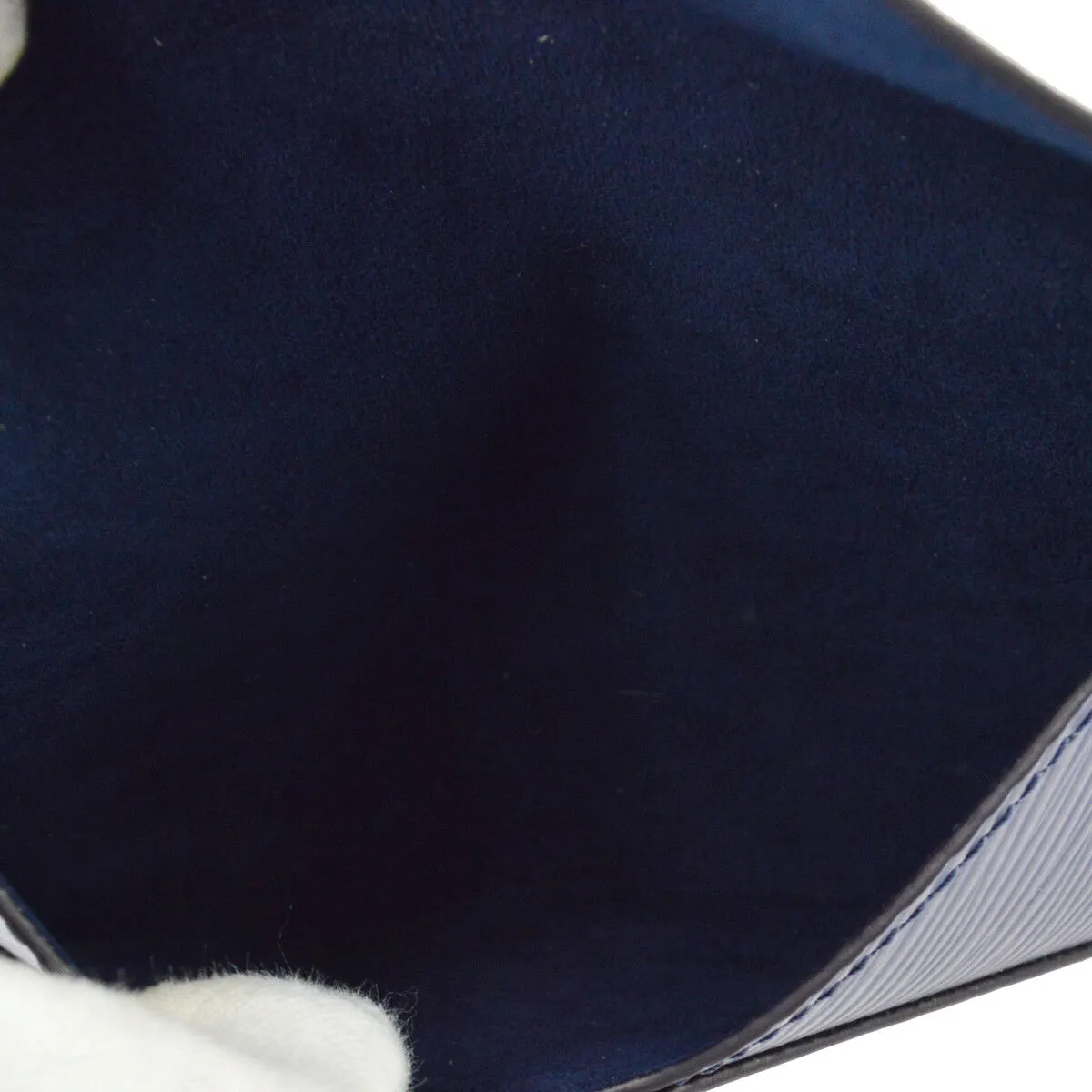 ENIC LOUIS VUITTON INVITATION CARD CASE NOVELTY BLUE LEATHER BT15670j