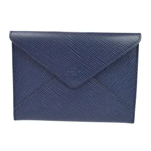 ENIC LOUIS VUITTON INVITATION CARD CASE NOVELTY BLUE LEATHER BT15670j