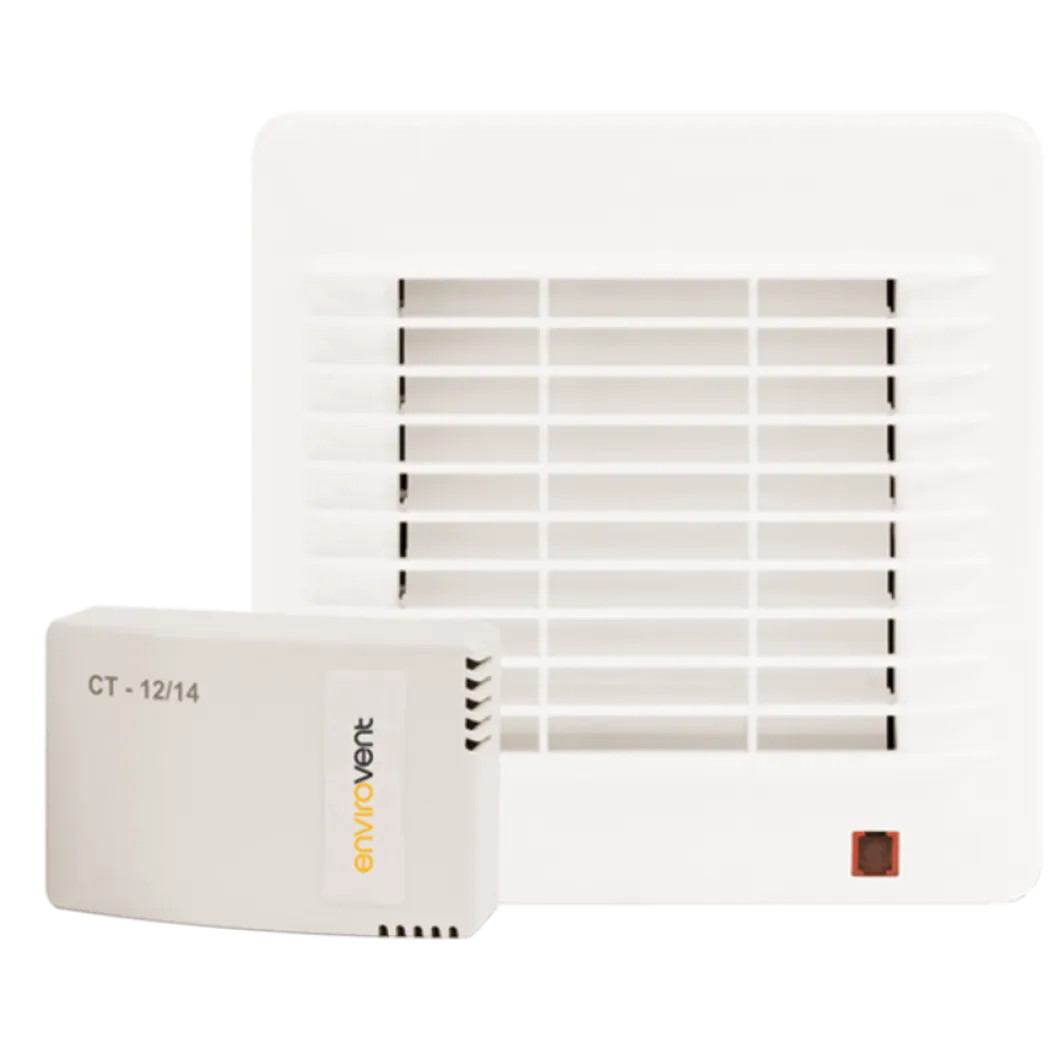 Envirovent CLAS100XT12V Classic 100 with Adjustable Over Run Timer & Thermo Electric Shutter Low Voltage