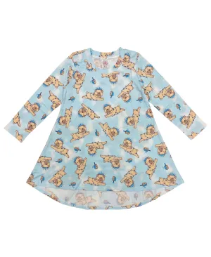 Esme- Hanukkah Pug Long Sleeve Dress