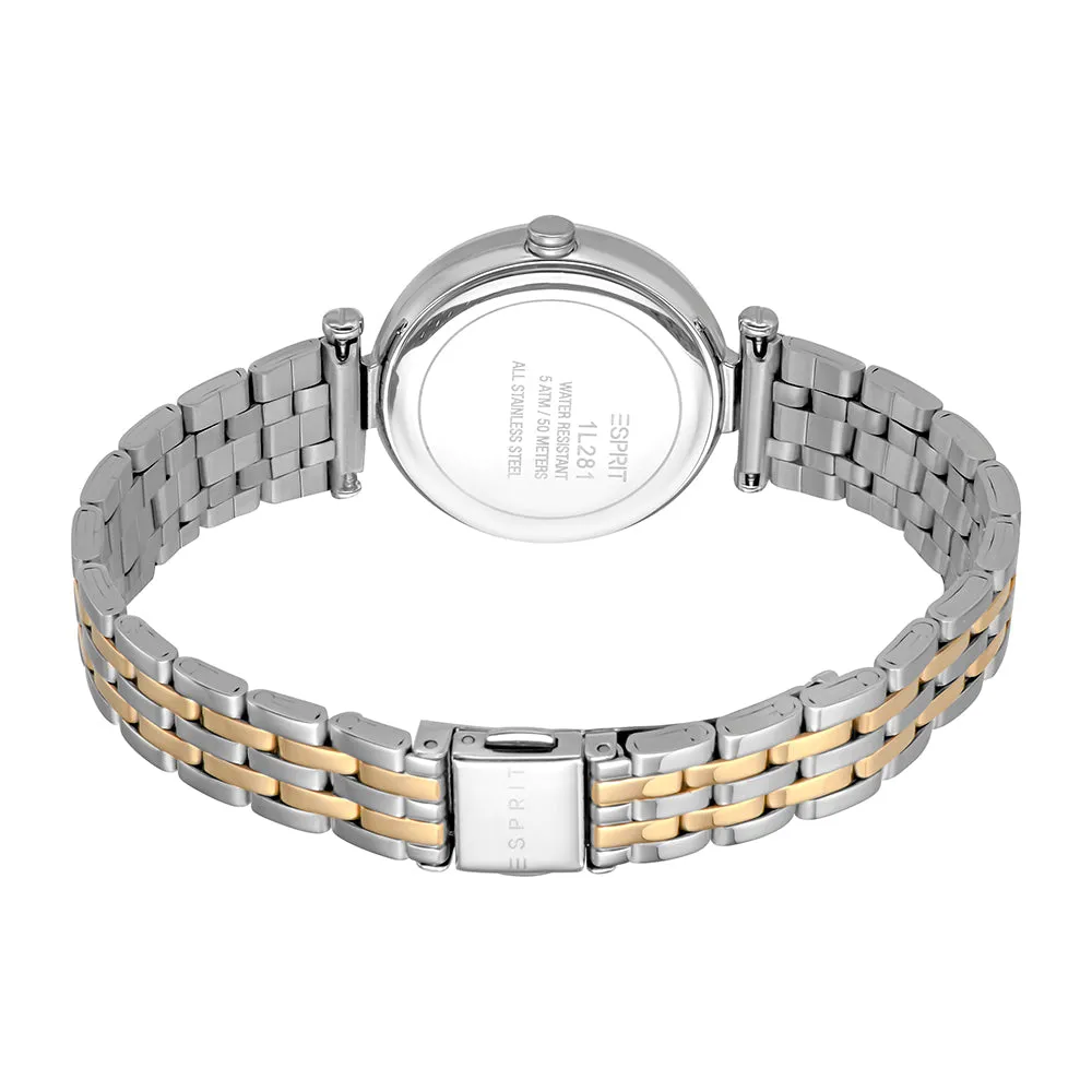 Esprit Women's Laila Dot Fashion Quartz Two Tone Silver and Gold Watch