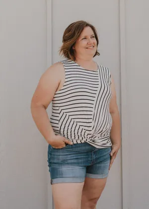 FAITH CURVY STRIPED TANK TOP