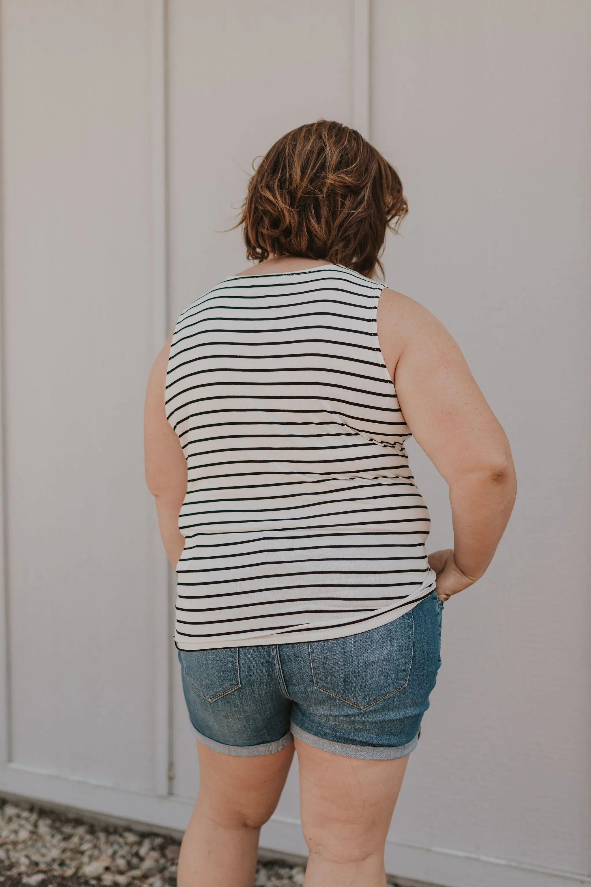 FAITH CURVY STRIPED TANK TOP