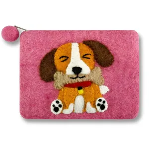 Felted Cute Dog Coin Purse