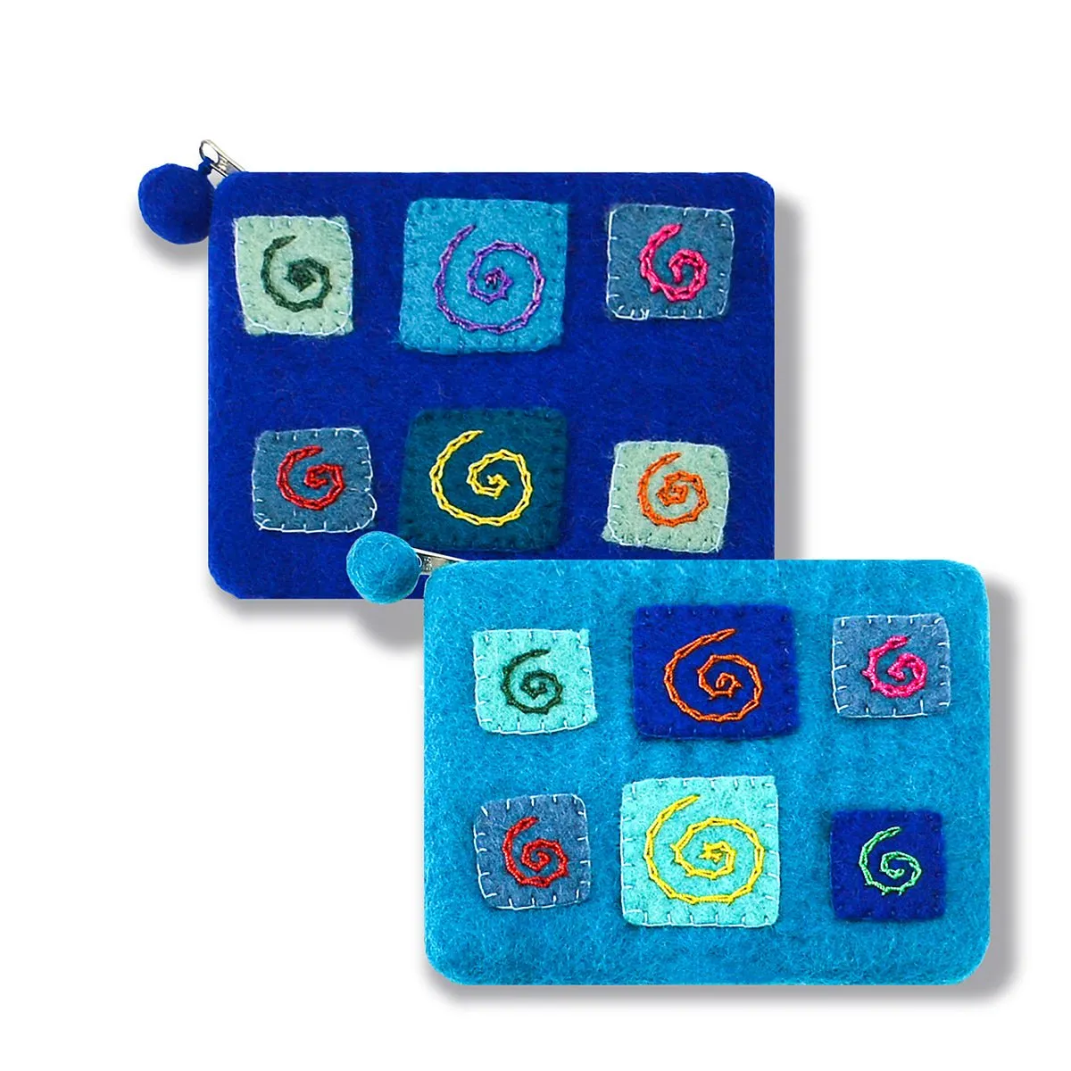 Felted Stitched and Hand Needle Coin Purse