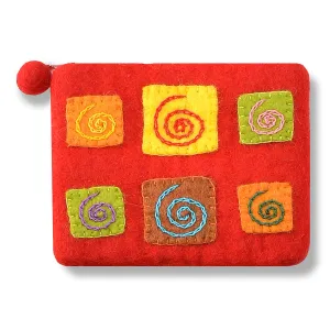 Felted Stitched and Hand Needle Coin Purse