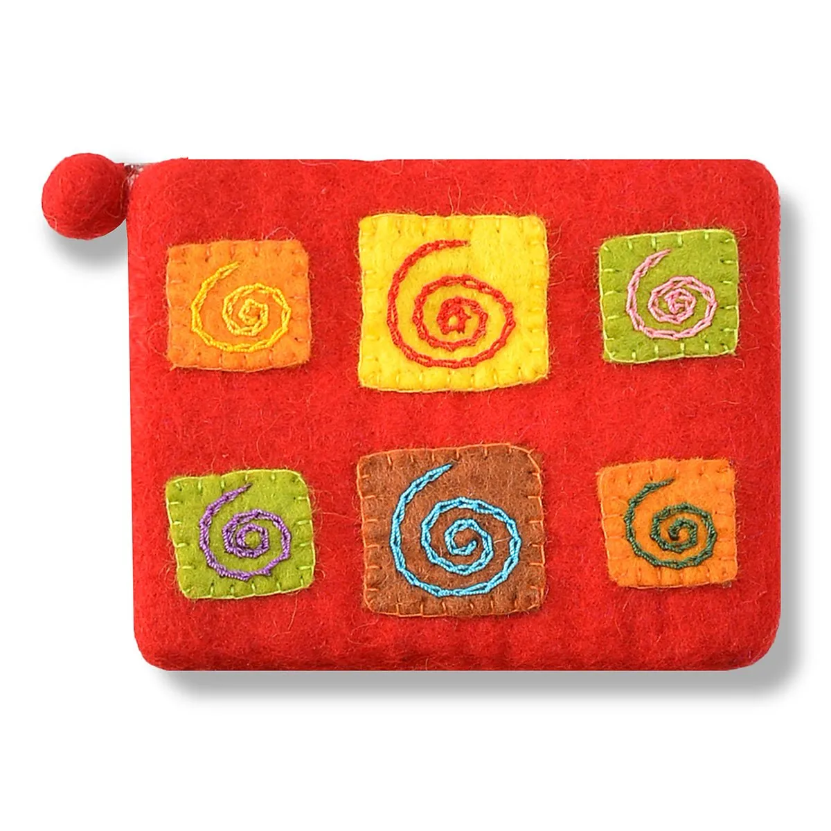 Felted Stitched and Hand Needle Coin Purse