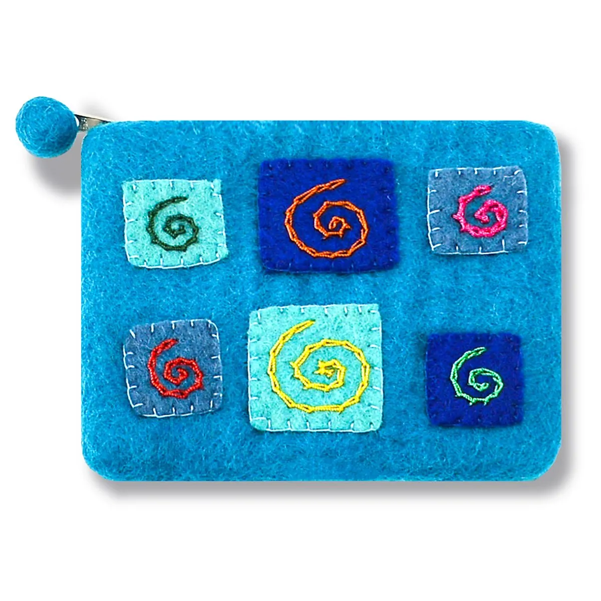 Felted Stitched and Hand Needle Coin Purse
