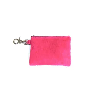 FH65  Calf Hair Coin Purse- Pink
