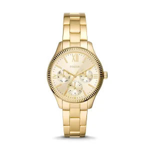 Fossil Analog Women's Watch Gold Plated Metal Bracelet - BQ3692