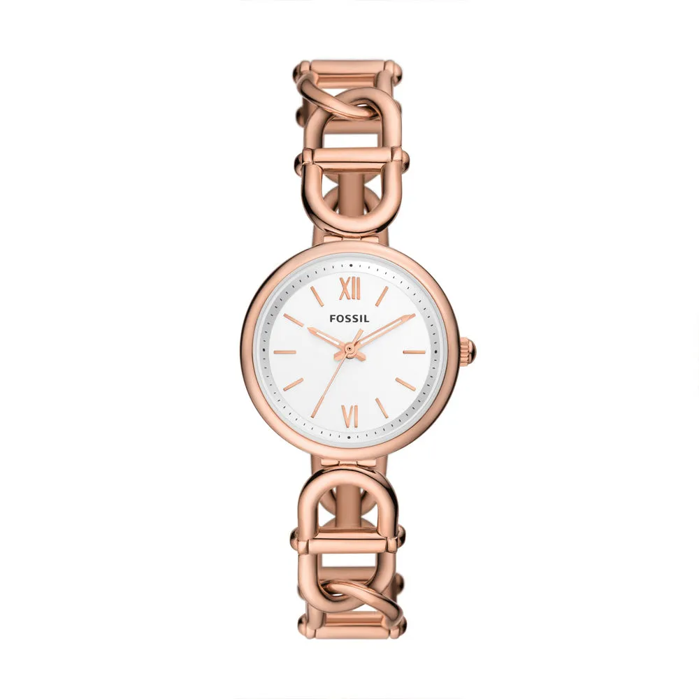 Fossil Carlie Women's Three-Hand Rose Gold-Tone Stainless Steel Watch - ES5273
